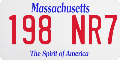 MA license plate 198NR7