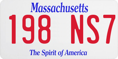 MA license plate 198NS7