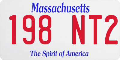 MA license plate 198NT2