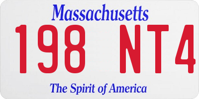 MA license plate 198NT4