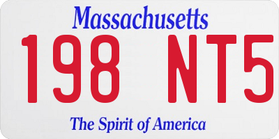 MA license plate 198NT5