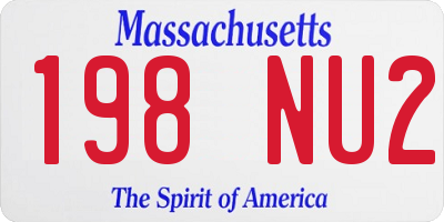 MA license plate 198NU2