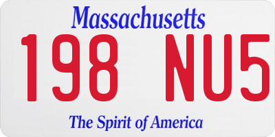 MA license plate 198NU5