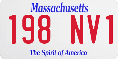 MA license plate 198NV1