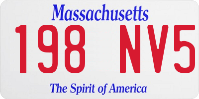 MA license plate 198NV5