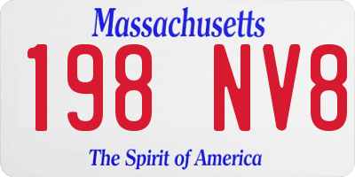 MA license plate 198NV8
