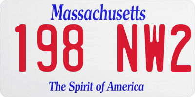 MA license plate 198NW2