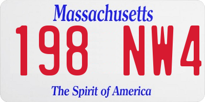 MA license plate 198NW4