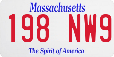 MA license plate 198NW9