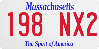 MA license plate 198NX2