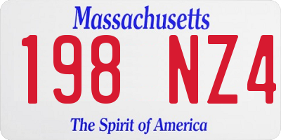 MA license plate 198NZ4