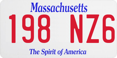MA license plate 198NZ6