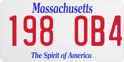 MA license plate 198OB4