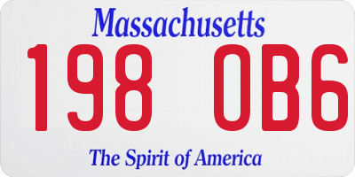 MA license plate 198OB6