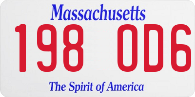 MA license plate 198OD6