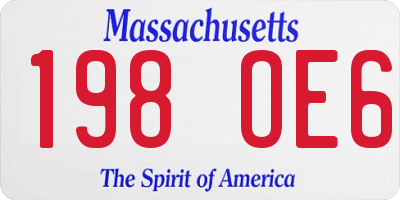 MA license plate 198OE6
