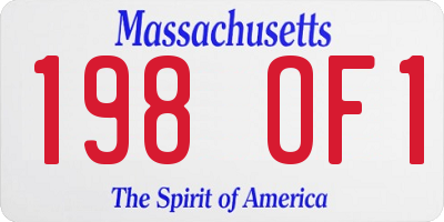 MA license plate 198OF1