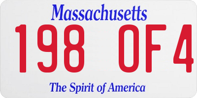 MA license plate 198OF4