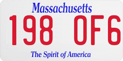 MA license plate 198OF6