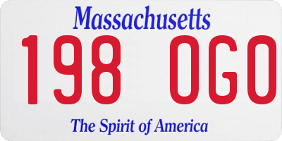 MA license plate 198OG0