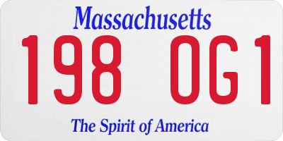 MA license plate 198OG1