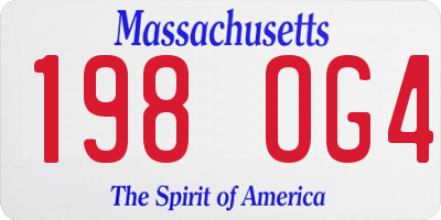 MA license plate 198OG4