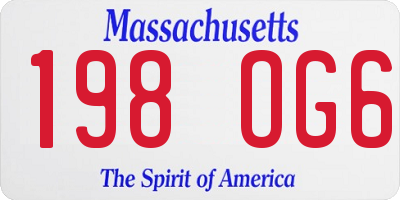 MA license plate 198OG6