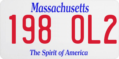 MA license plate 198OL2