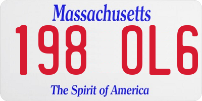MA license plate 198OL6