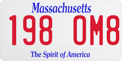 MA license plate 198OM8