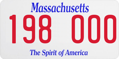 MA license plate 198OO0