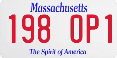 MA license plate 198OP1