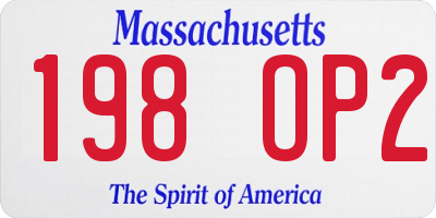 MA license plate 198OP2