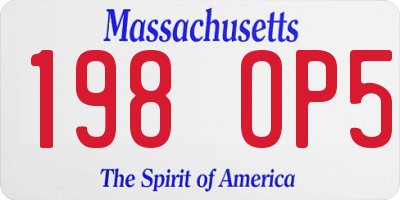 MA license plate 198OP5