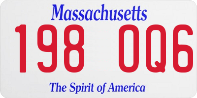MA license plate 198OQ6