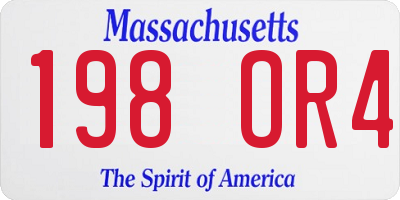 MA license plate 198OR4