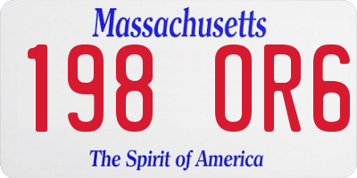 MA license plate 198OR6