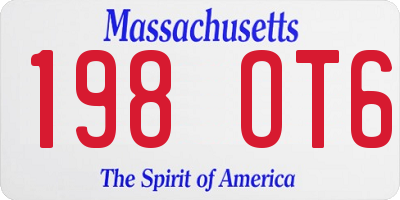 MA license plate 198OT6