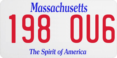 MA license plate 198OU6