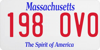 MA license plate 198OV0