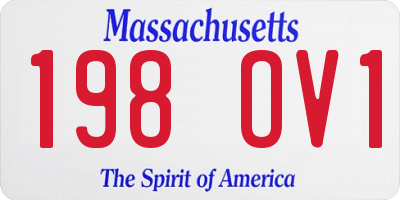 MA license plate 198OV1
