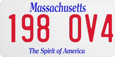 MA license plate 198OV4
