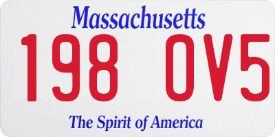 MA license plate 198OV5
