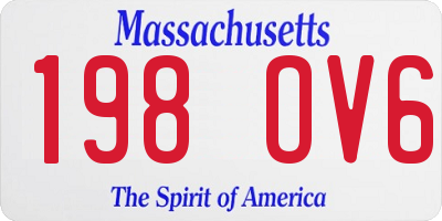 MA license plate 198OV6