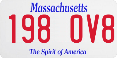 MA license plate 198OV8