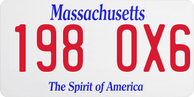 MA license plate 198OX6