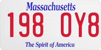 MA license plate 198OY8
