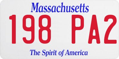 MA license plate 198PA2