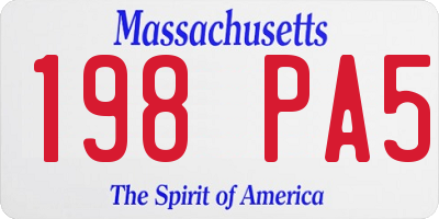 MA license plate 198PA5