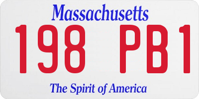 MA license plate 198PB1